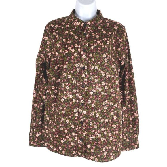 Duluth Trading Wrinklefighter Button Up Shirt Women's Medium Floral NWT TP-2253 - Picture 1 of 10